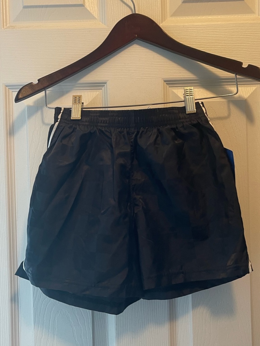 Black Athletic Shorts with White Side Stripe